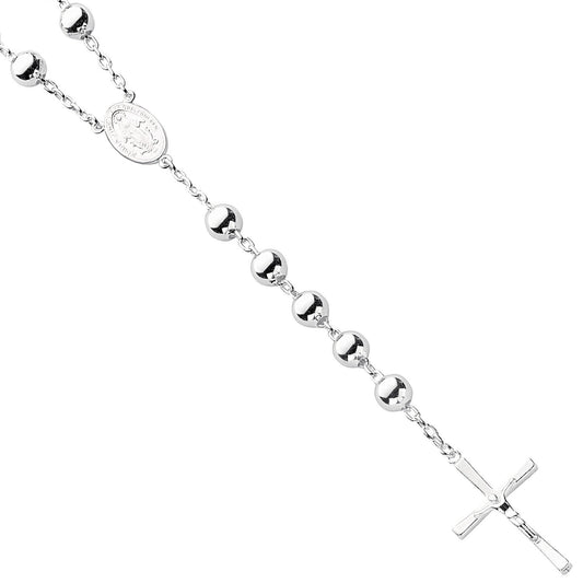 Silver Rosary Beads 28"