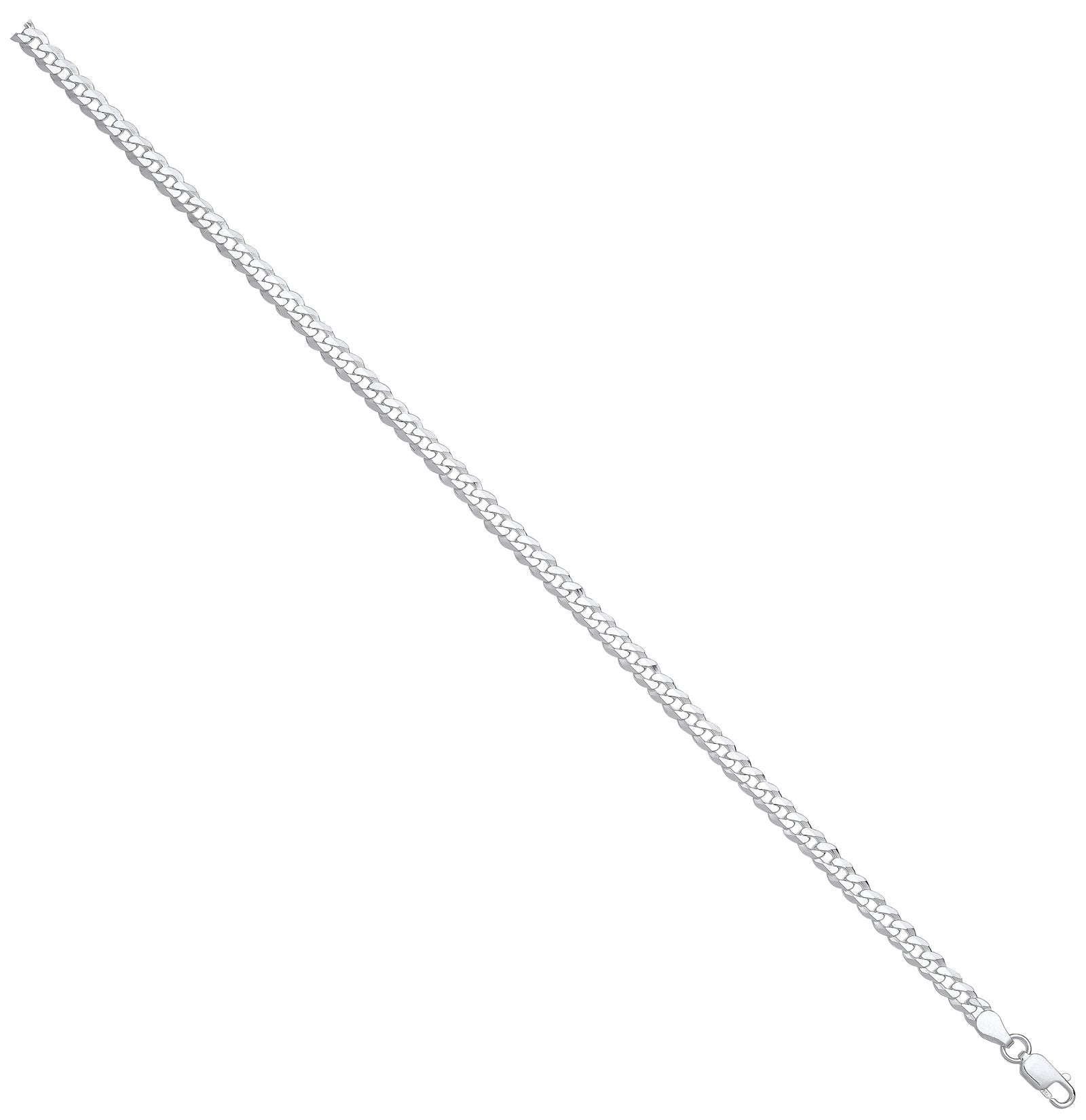 Silver 4.3mm Economy Flat Curb Chain - Fine Necklace - Certified Authentic - Swiss Made – Luxury Jewellery by Imperial