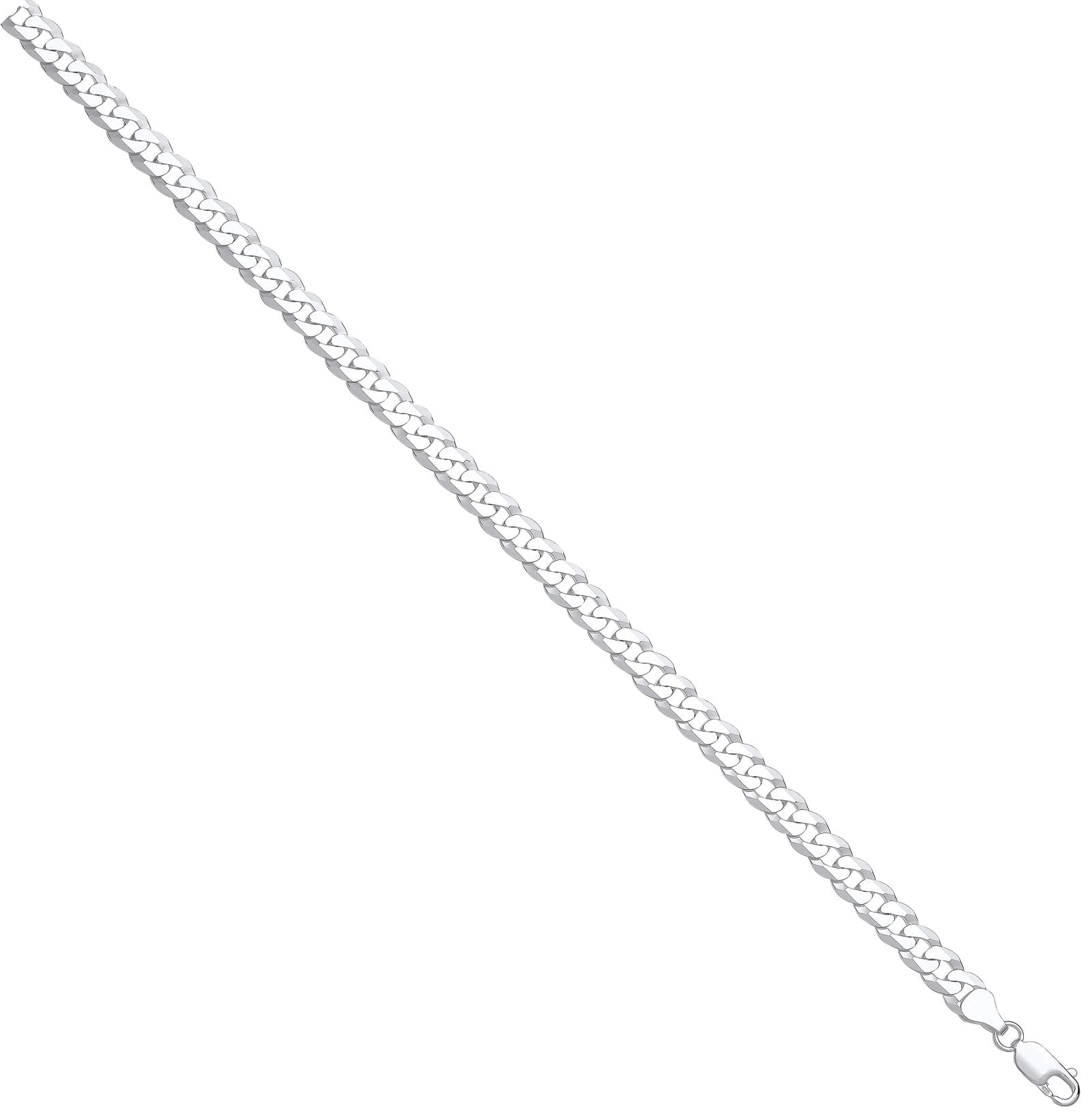 Silver 7mm Economy Flat Curb Chain - Fine Necklace - Certified Authentic - Swiss Made – Luxury Jewellery by Imperial T