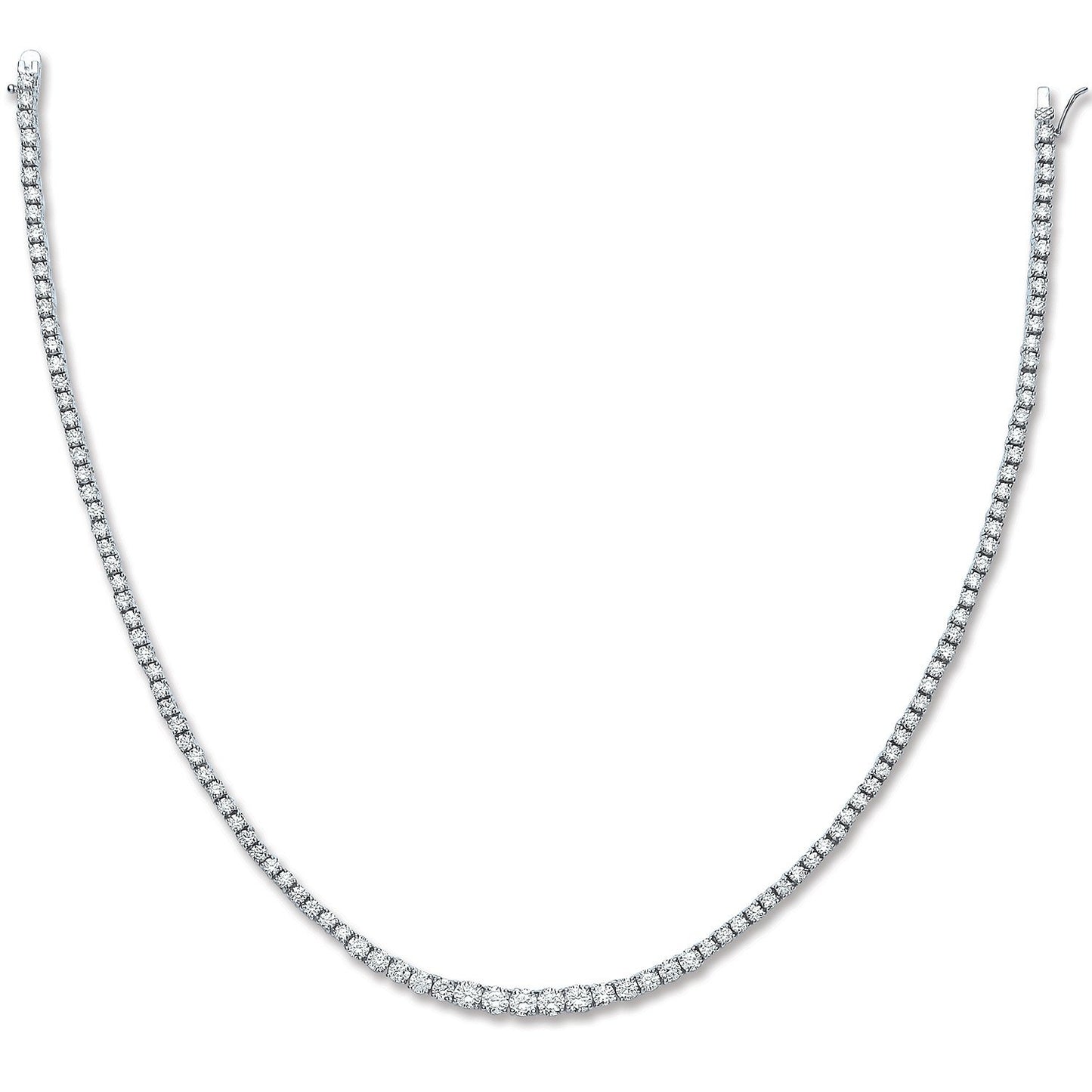 Silver Graduated Cubic Zirconia Tennis Collarette 17" - Luxury Watch - Certified Authentic – Luxury Watch by Imperial