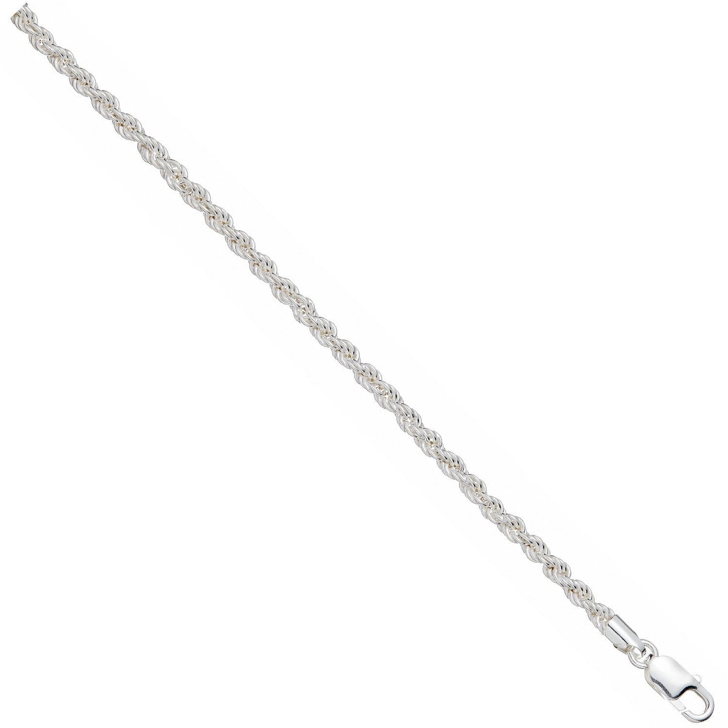 Silver 4.3mm Hollow Rope Chain/Bracelet - Fine Bracelet - Certified Authentic - Swiss Made – Luxury Jewellery by Imper