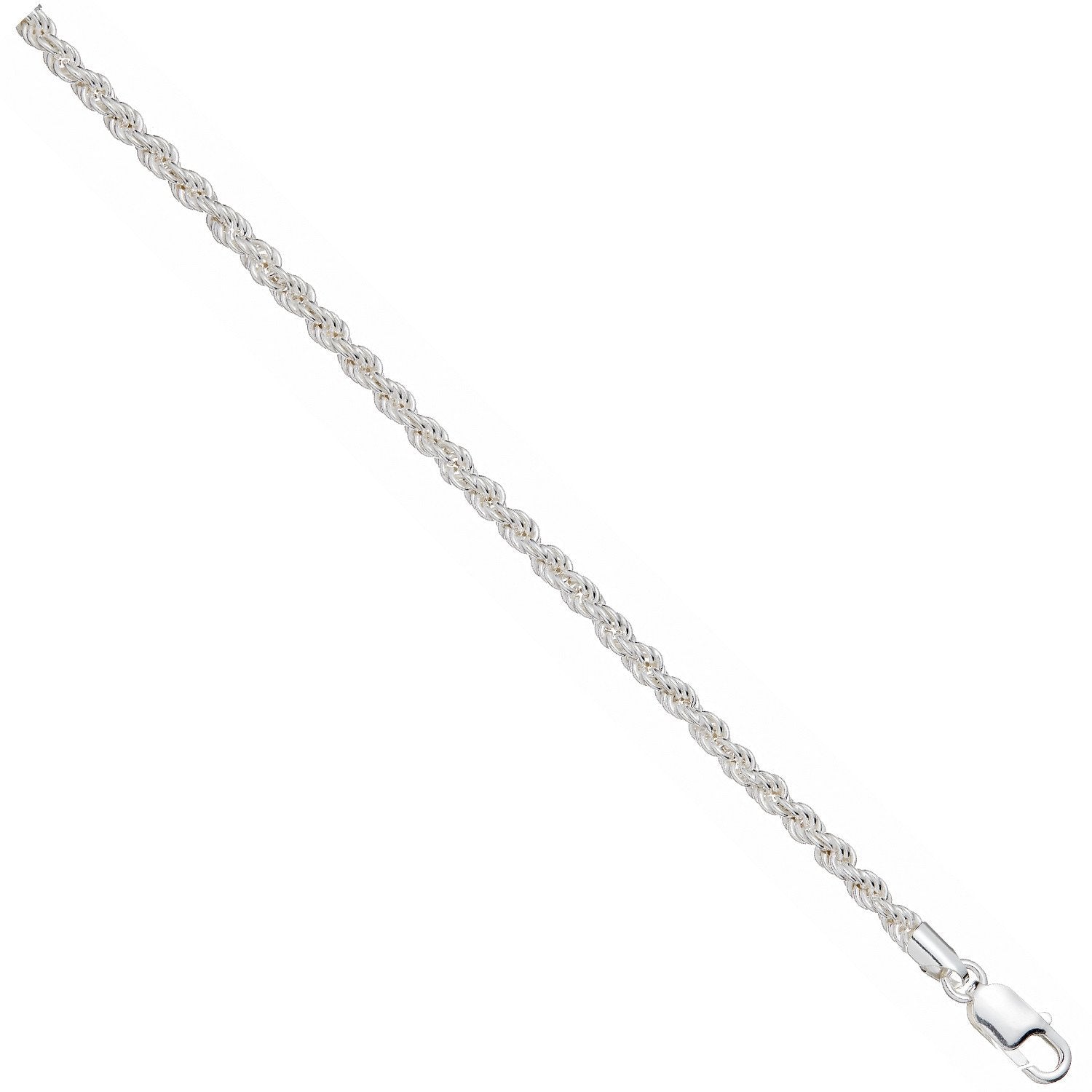 Silver 4.3mm Hollow Rope Chain/Bracelet - Fine Bracelet - Certified Authentic - Swiss Made – Luxury Jewellery by Imper
