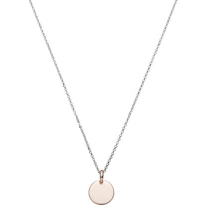Silver Chain with Solid Rose Circle Pendant
