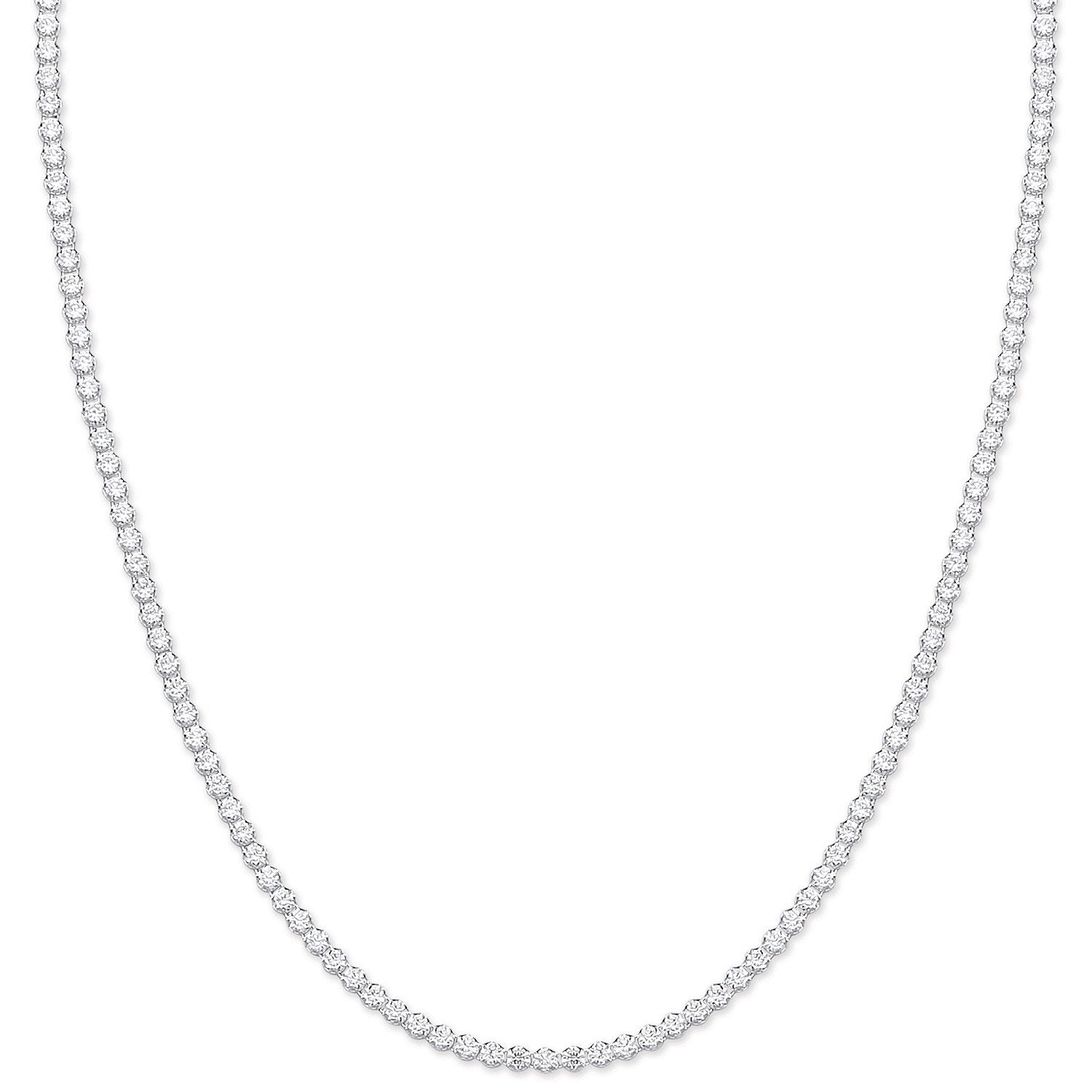 Silver 2.4mm 17" Tennis Cubic Zirconia Chain - Fine Necklace - Certified Authentic Watches|Je – Luxury Watch by Imperi