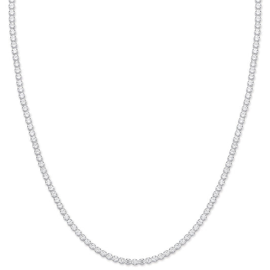 Silver 2.4mm 17" Tennis Cubic Zirconia Chain - Fine Necklace - Certified Authentic Watches|Je – Luxury Watch by Imperi