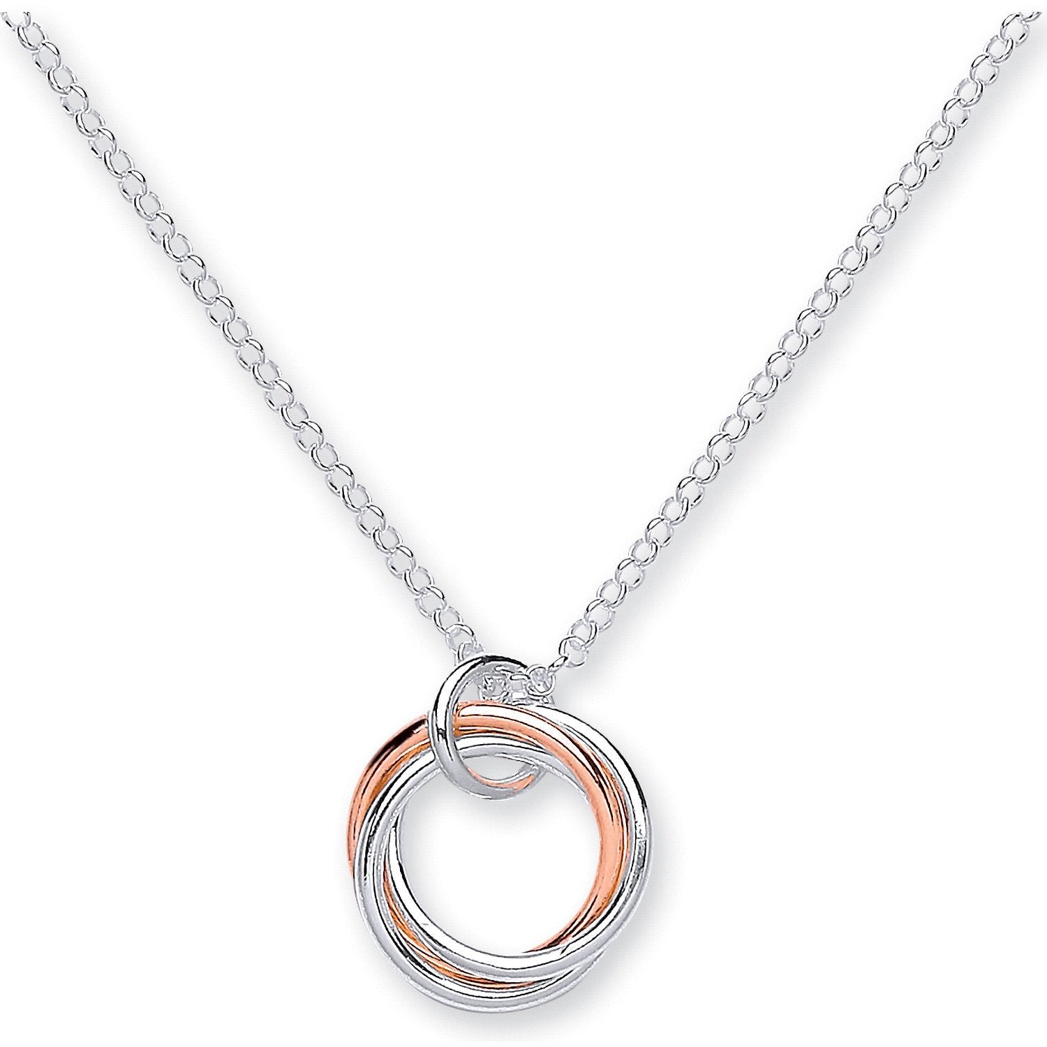 Silver 17" Two Colour Circle Chain - Fine Necklace - Certified Authentic - Swiss Made – Luxury Jewellery by Imperial T