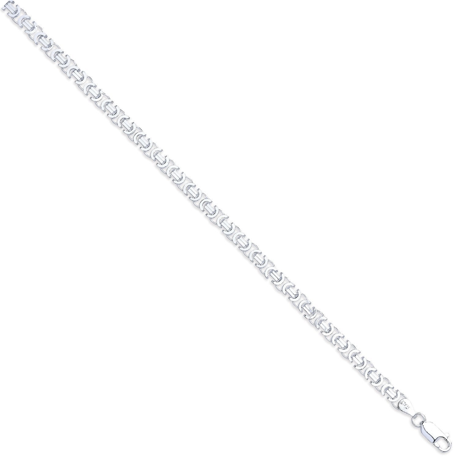 Silver 5mm Flat Byzantine Chain - Fine Necklace - Certified Authentic - Swiss Made - UK Stock – Luxury Jewellery by Im