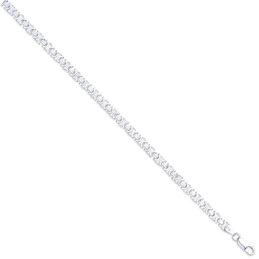 Silver 5mm Flat Byzantine Chain - Fine Necklace - Certified Authentic - Swiss Made - UK Stock – Luxury Jewellery by Im