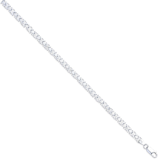 Silver 5mm Flat Byzantine Chain
