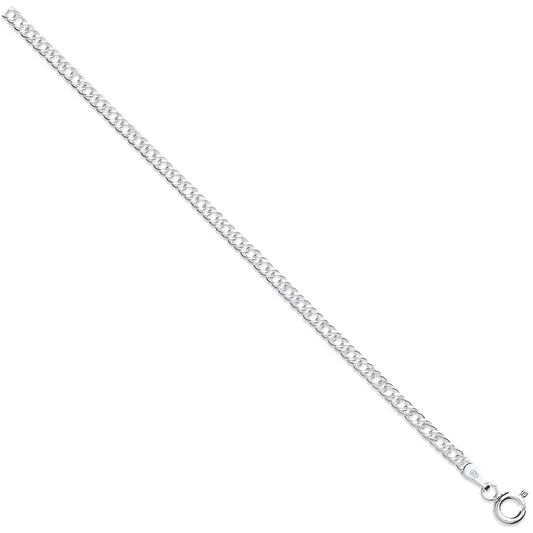 Silver 4mm Double Link Curb