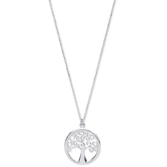 Silver Tree of Life Necklace 16"