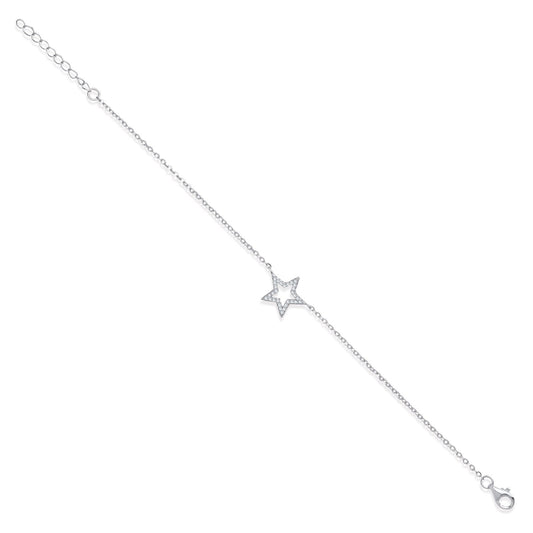Silver Pave Cubic Zirconia Star Necklace + 1” Extender /Bracelet - Fine Bracelet - Certified – Luxury Jewellery by Imp