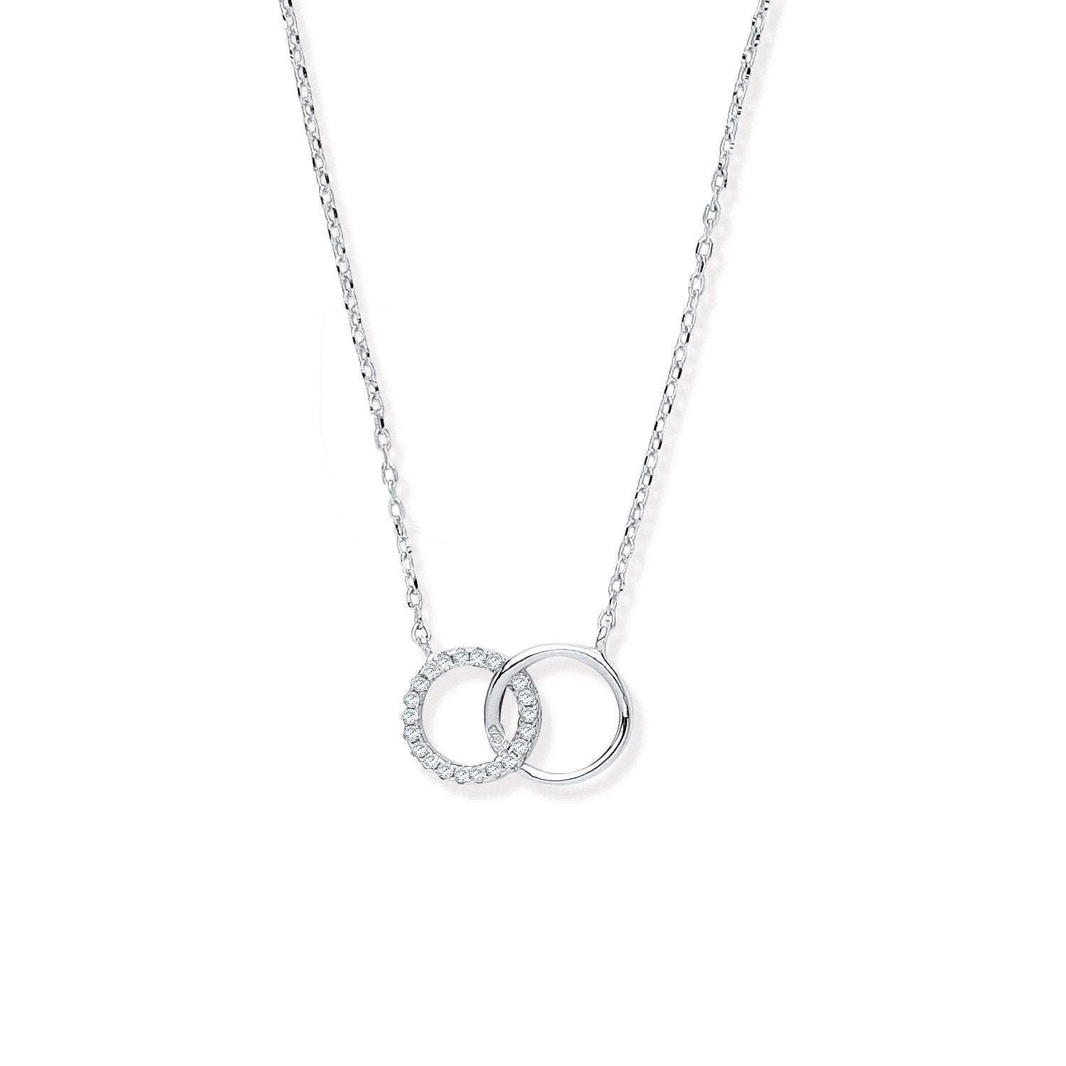 Silver Interlocking Circles Cubic Zirconia Necklace/Bracelet - Fine Bracelet - Certified Auth – Luxury Jewellery by Im