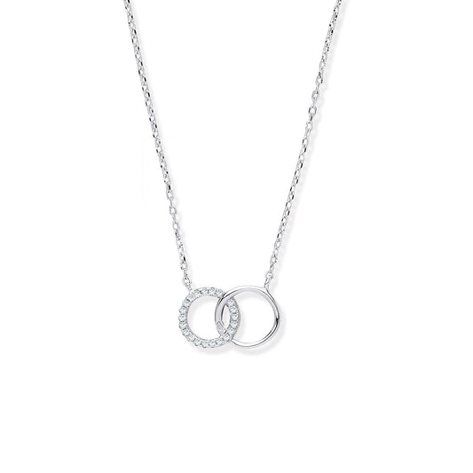 Silver Interlocking Circles Cubic Zirconia Necklace/Bracelet - Fine Bracelet - Certified Auth – Luxury Jewellery by Im