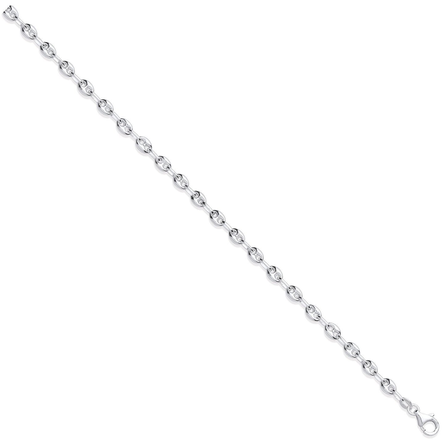 Silver 5mm Coffee Beans Link Chain - Fine Necklace - Certified Authentic - Swiss Made – Luxury Jewellery by Imperial T