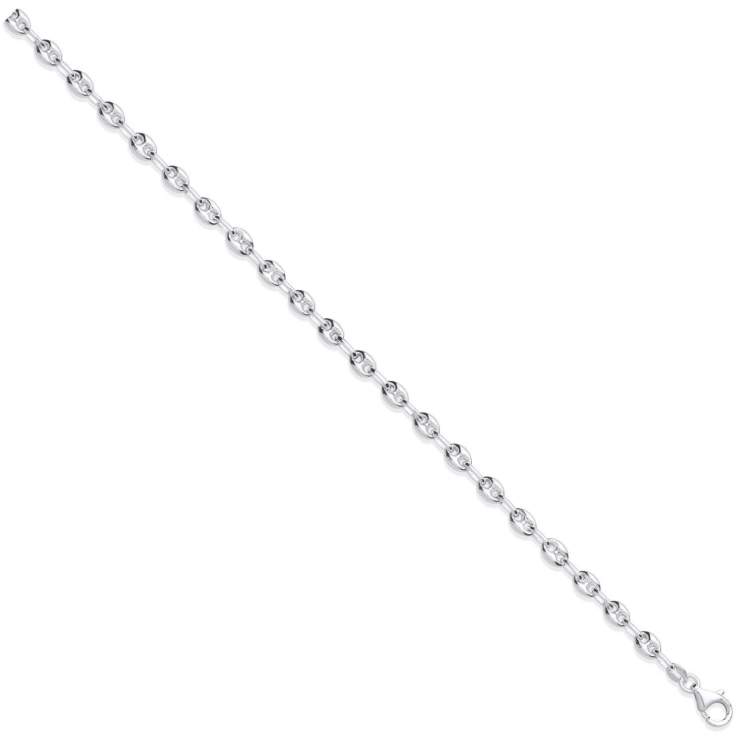 Silver 5mm Coffee Beans Link Chain - Fine Necklace - Certified Authentic - Swiss Made – Luxury Jewellery by Imperial T