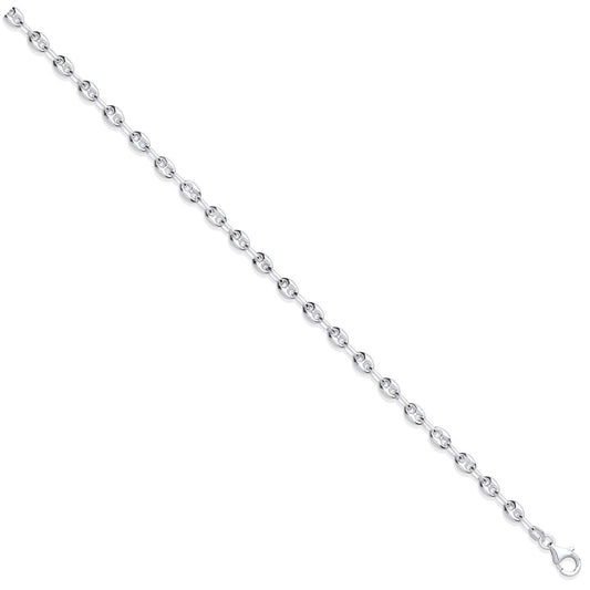 Silver 5mm Coffee Beans Link Chain - Fine Necklace - Certified Authentic - Swiss Made – Luxury Jewellery by Imperial T