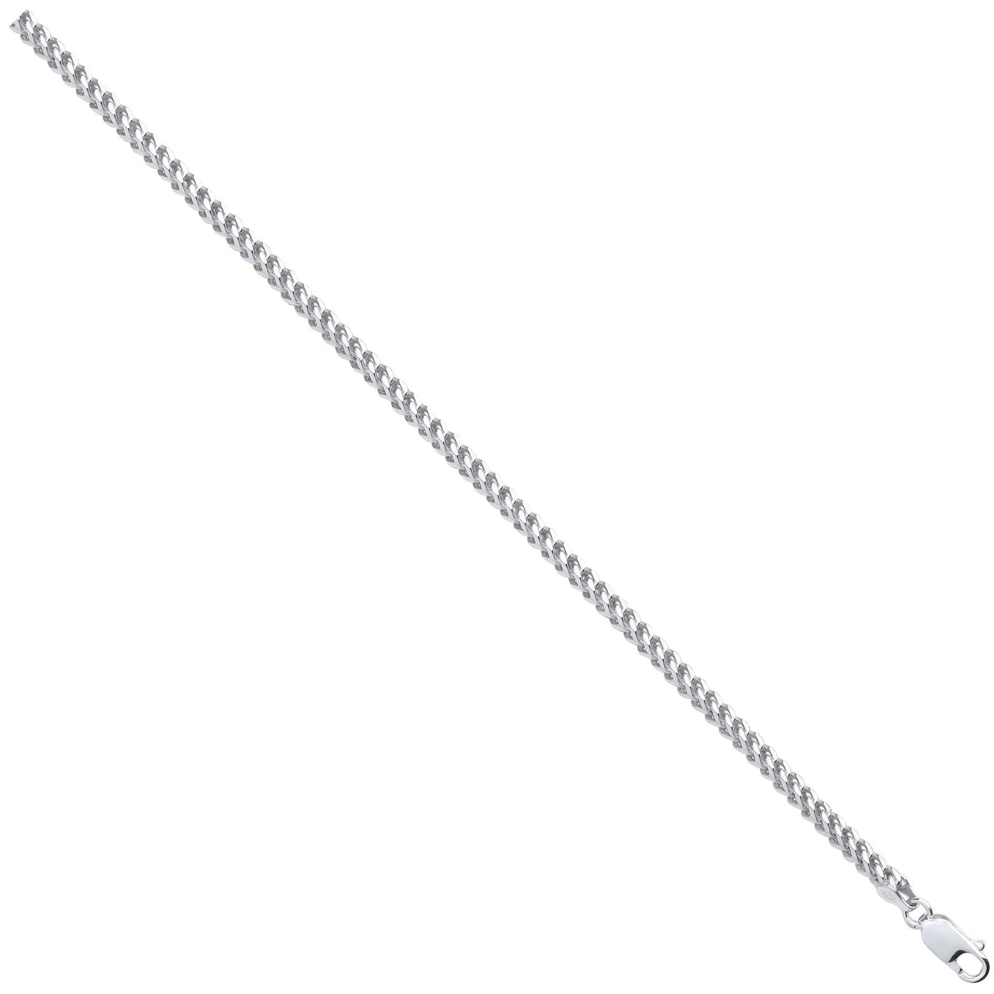 Silver 3mm Solid Franco Chain - Fine Necklace - Certified Authentic - Swiss Made - UK Stock – Luxury Jewellery by Impe