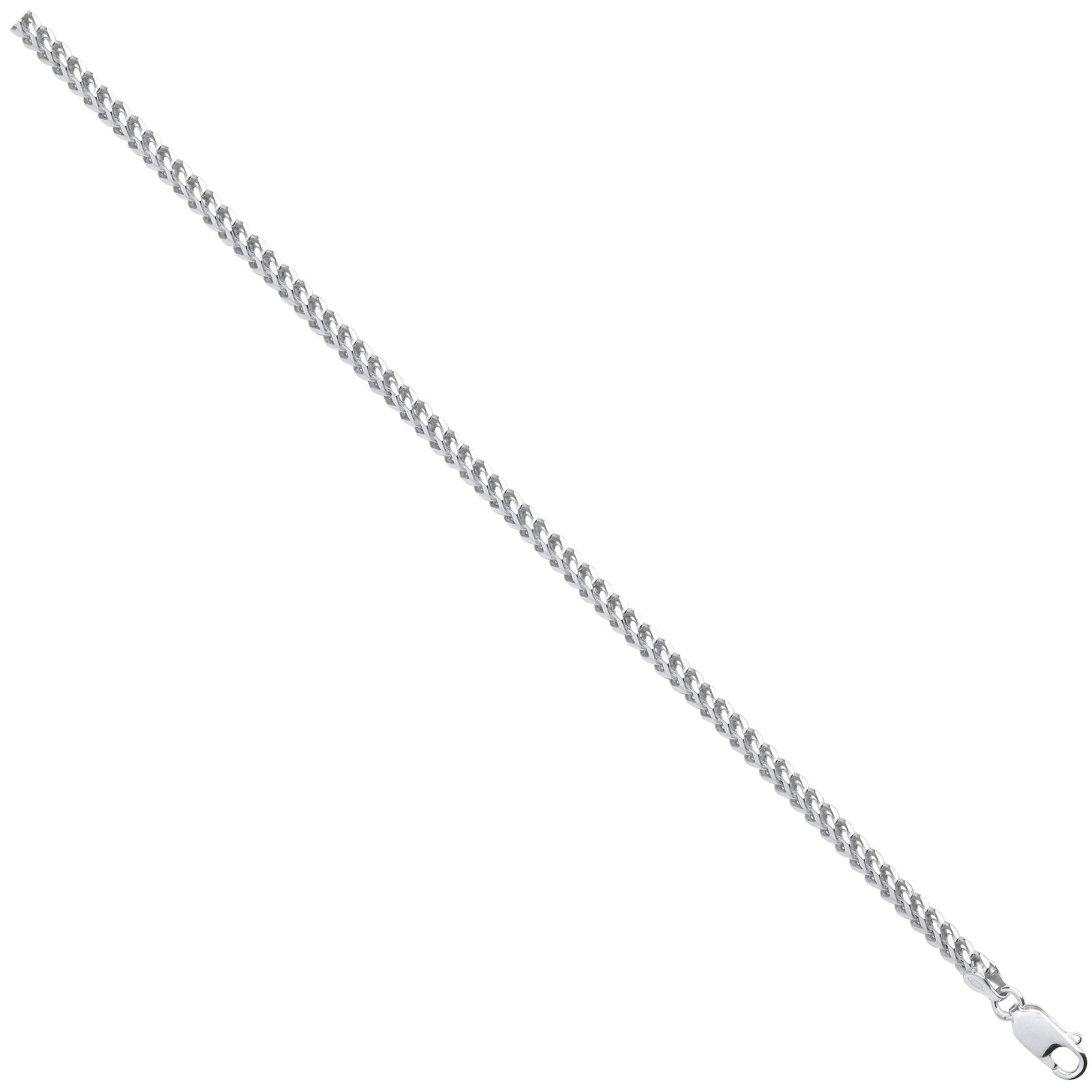 Silver 3mm Solid Franco Chain - Fine Necklace - Certified Authentic - Swiss Made - UK Stock – Luxury Jewellery by Impe
