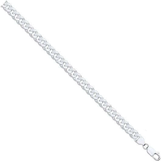 Silver 8.5mm Economy Flat Curb Chain - Fine Necklace - Certified Authentic - Swiss Made – Luxury Jewellery by Imperial