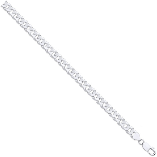 Silver 8.5mm Economy Flat Curb Chain