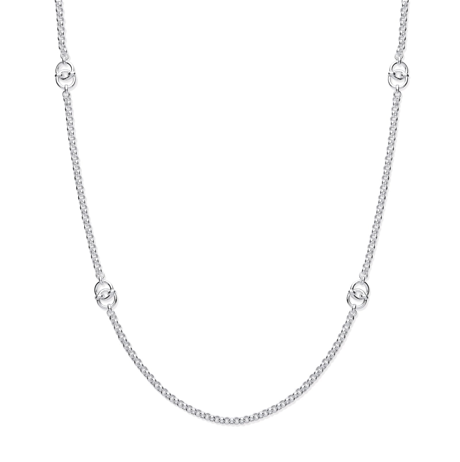 Silver Round Belcher 32" Chain with Interlocking Cirlces - Fine Necklace - Certified Authenti – Luxury Jewellery by Im