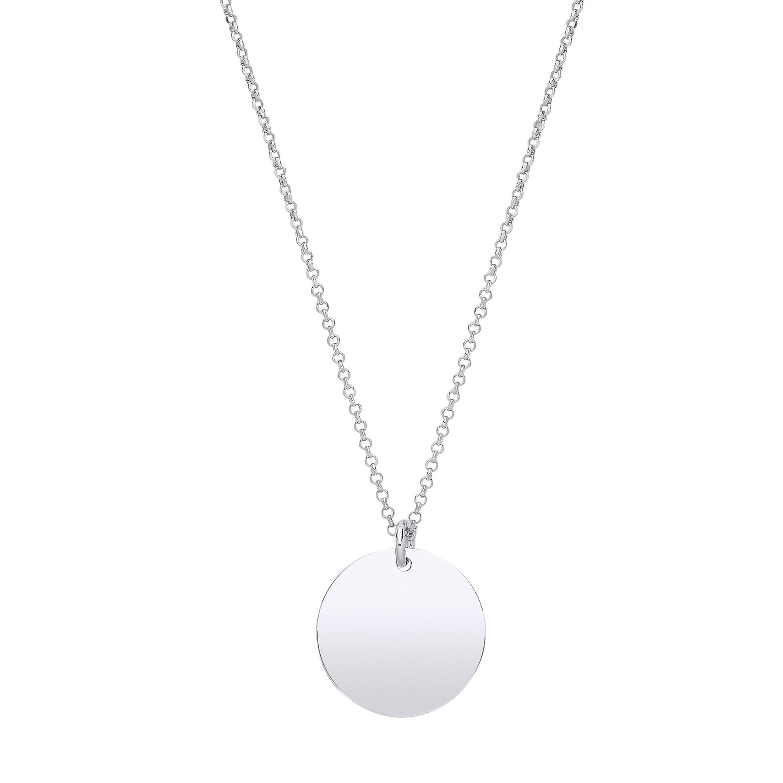Silver Plain Round Pendant Chain 16" - Fine Necklace - Certified Authentic - Swiss Made – Luxury Jewellery by Imperial