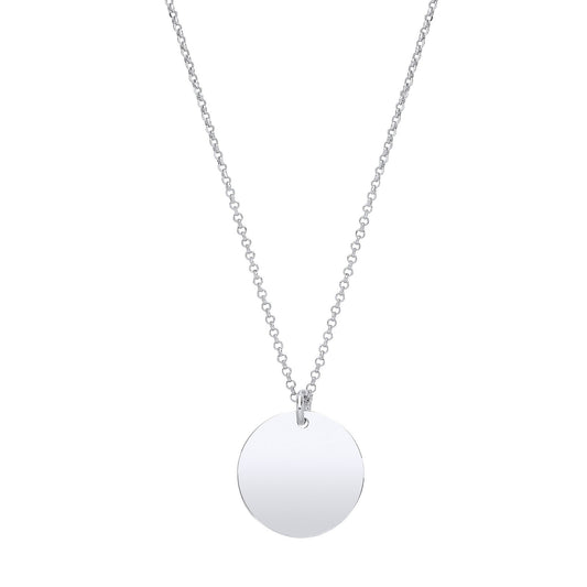 Silver Plain Round Pendant Chain 16" - Fine Necklace - Certified Authentic - Swiss Made – Luxury Jewellery by Imperial