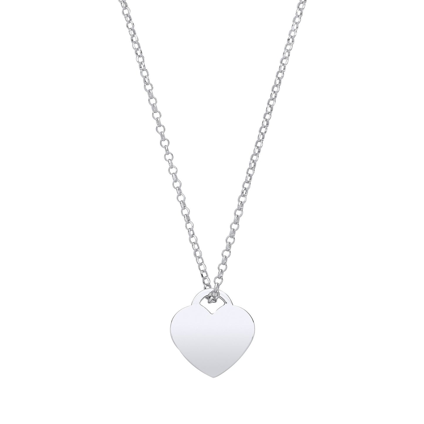 Silver Plain Heart Pendant Chain 16" - Fine Necklace - Certified Authentic - Swiss Made – Luxury Jewellery by Imperial