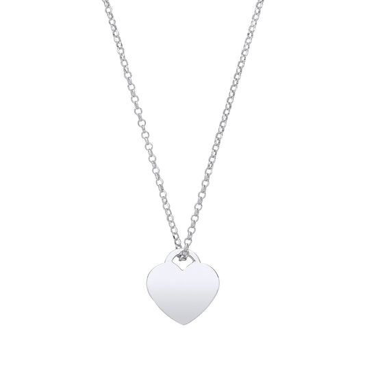 Silver Plain Heart Pendant Chain 16" - Fine Necklace - Certified Authentic - Swiss Made – Luxury Jewellery by Imperial