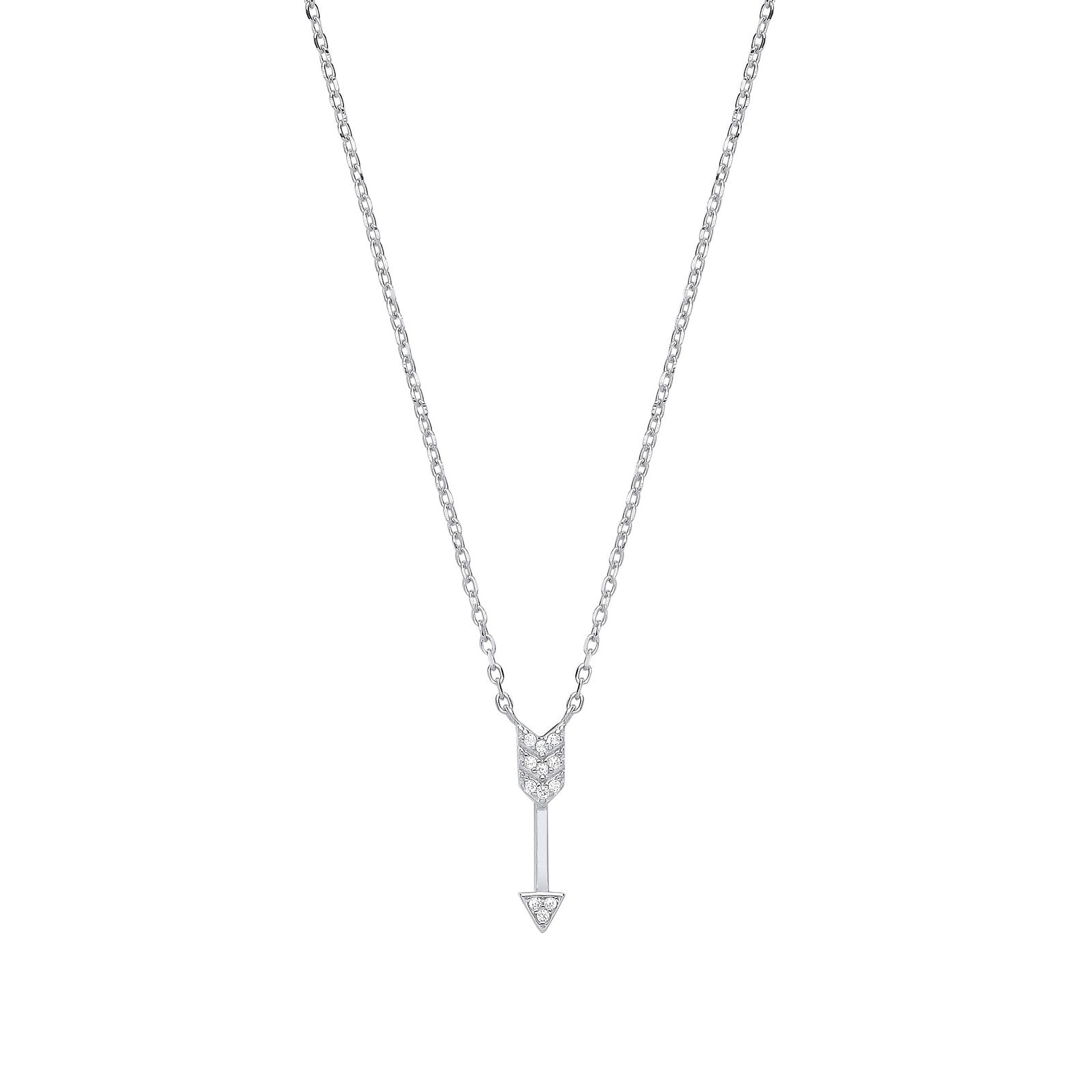 Silver Arrow Drop Pendant Chain 16" - Fine Necklace - Certified Authentic - Swiss Made – Luxury Jewellery by Imperial