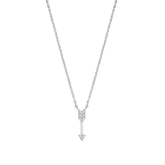 Silver Arrow Drop Pendant Chain 16" - Fine Necklace - Certified Authentic - Swiss Made – Luxury Jewellery by Imperial
