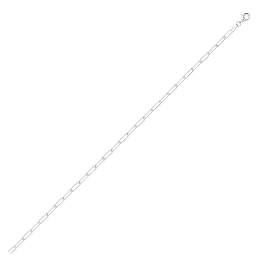 Silver 3.2mm Paper Clip Link Chain - Fine Necklace - Certified Authentic - Swiss Made – Luxury Jewellery by Imperial T