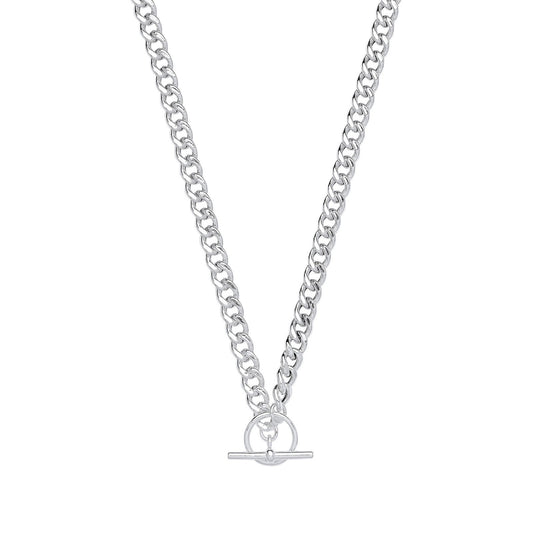 Silver T-Bar Curb Chain Necklace/Bracelet - Fine Bracelet - Certified Authentic - Swiss Made – Luxury Jewellery by Imp