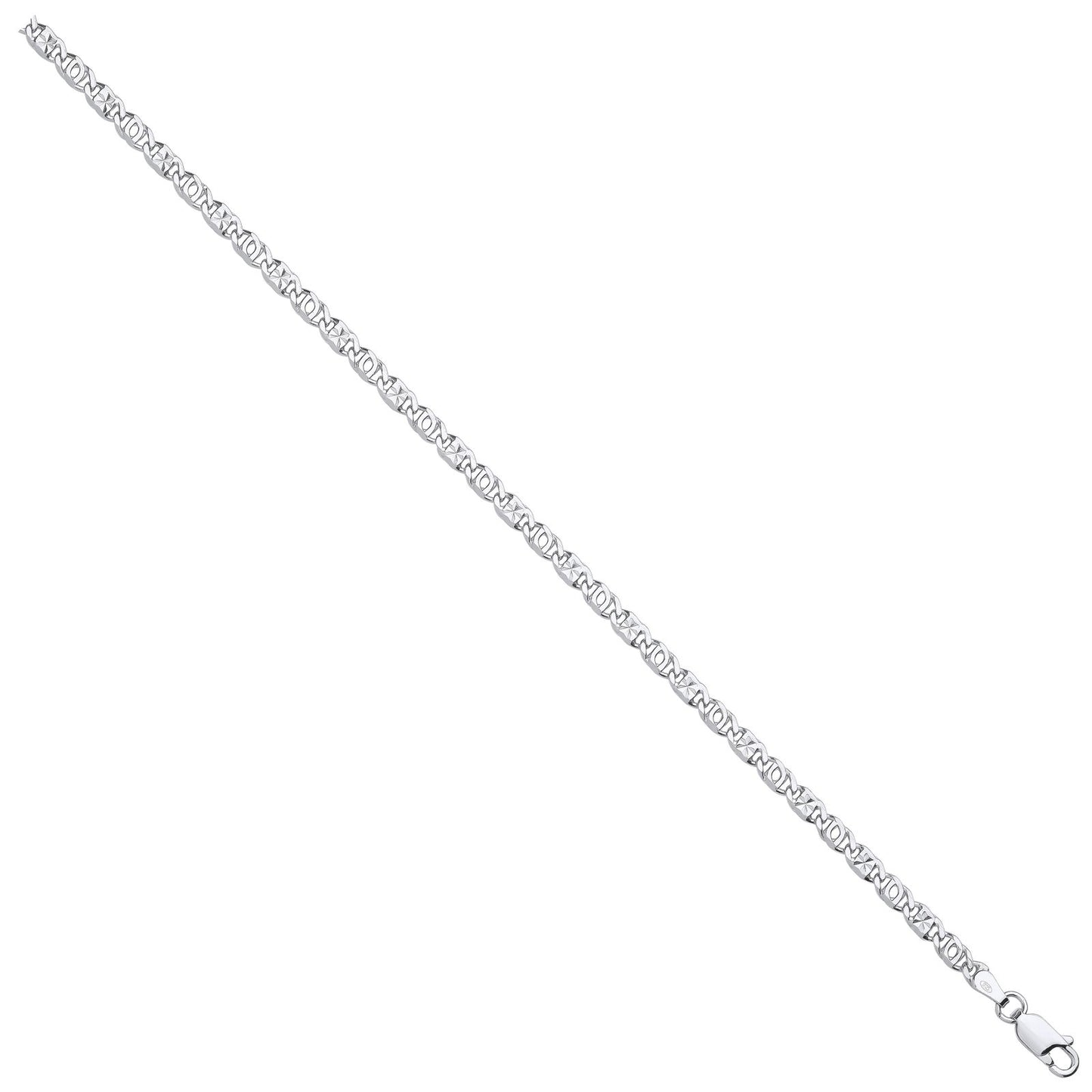 Silver 3.7mm Anchor Chain with Star Stamp - Fine Necklace - Certified Authentic - Swiss Made – Luxury Jewellery by Imp