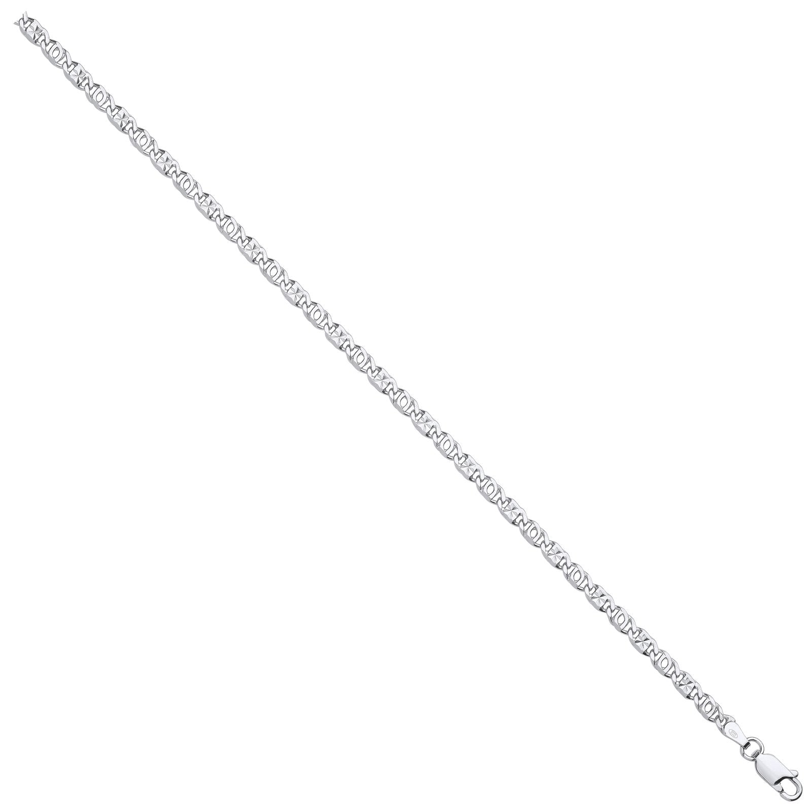 Silver 3.7mm Anchor Chain with Star Stamp - Fine Necklace - Certified Authentic - Swiss Made – Luxury Jewellery by Imp