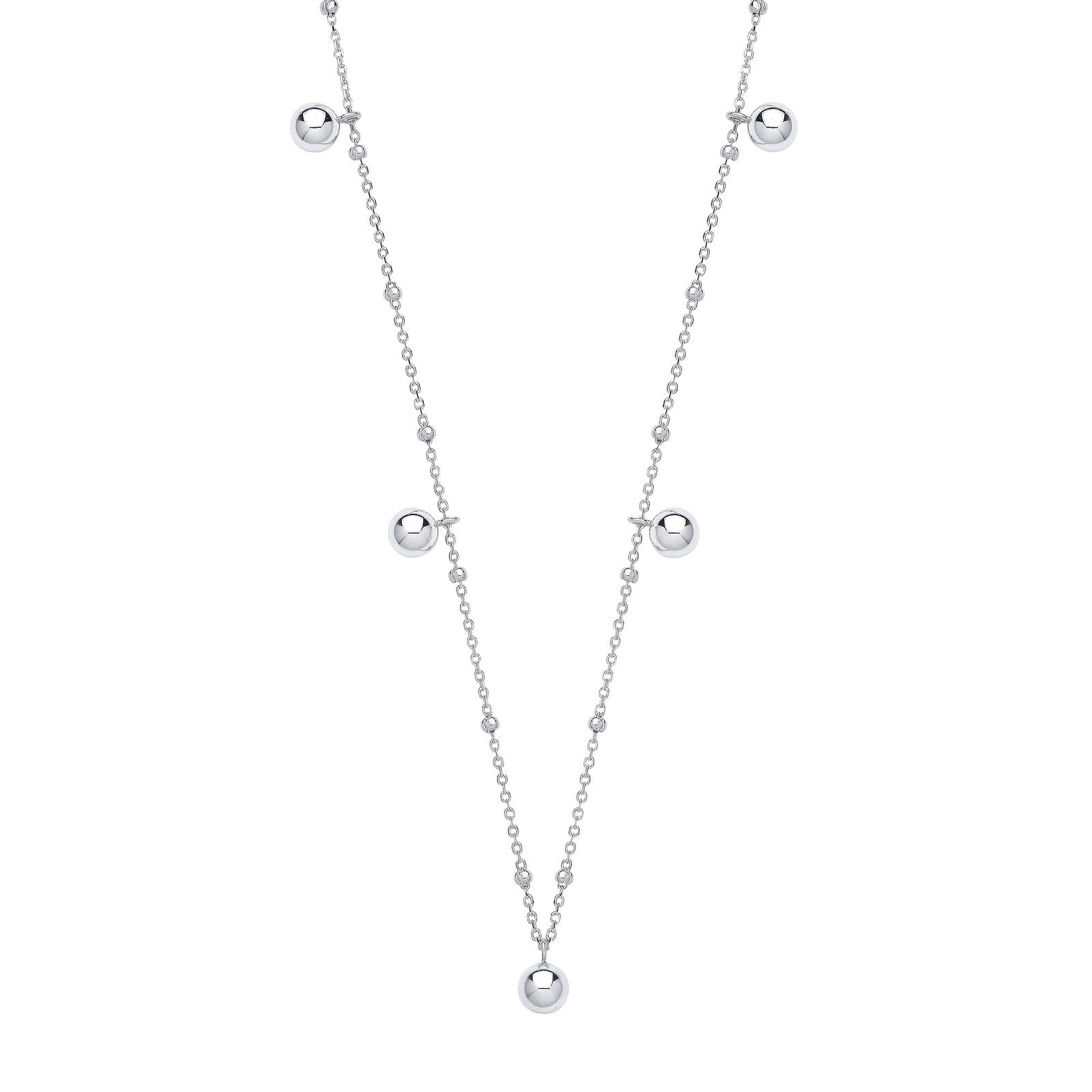 Silver Ball Necklace - Fine Necklace - Certified Authentic - Swiss Made - UK Stock - Insured – Luxury Jewellery by Imp