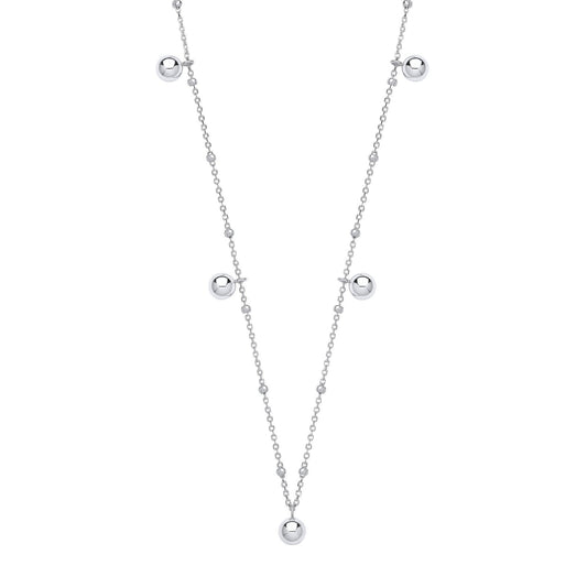 Silver Ball Necklace - Fine Necklace - Certified Authentic - Swiss Made - UK Stock - Insured – Luxury Jewellery by Imp