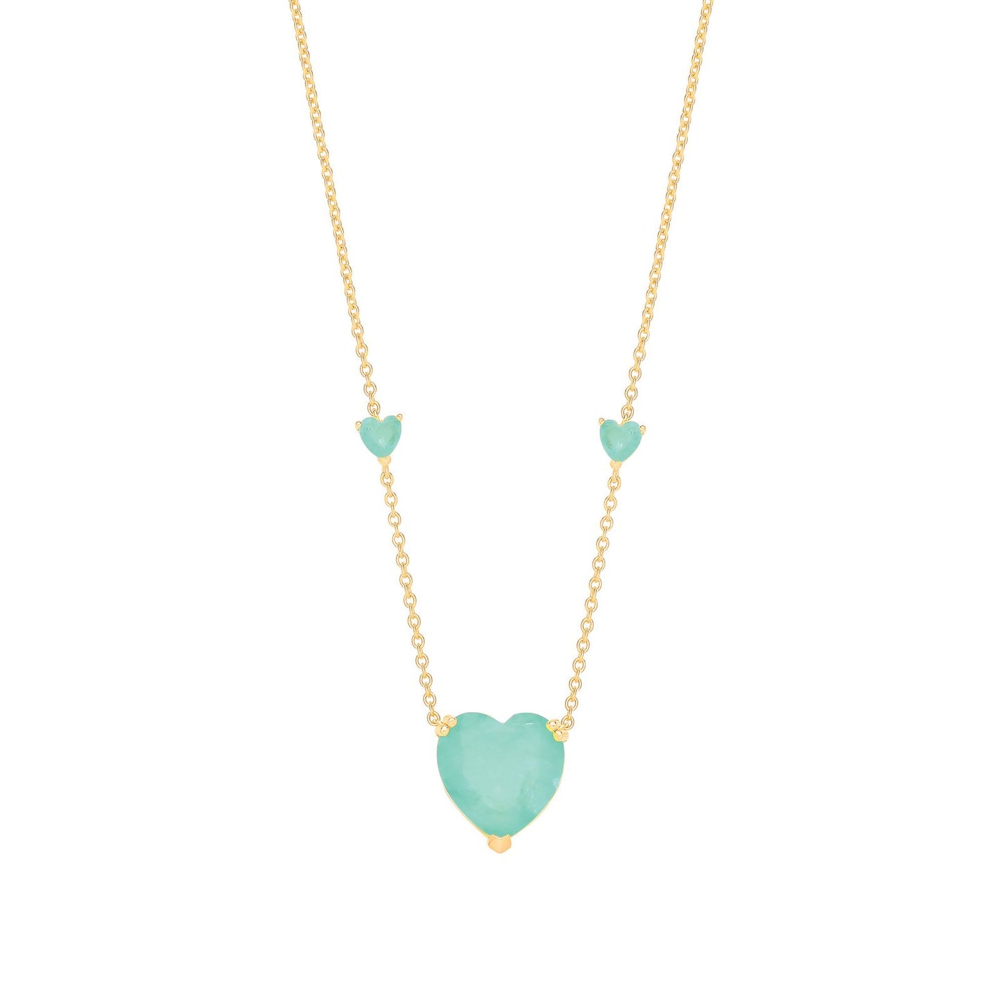 Silver Yellow Gold Plated, Green Heart Necklace - Fine Necklace - Certified Authentic – Luxury Jewellery by Imperial T
