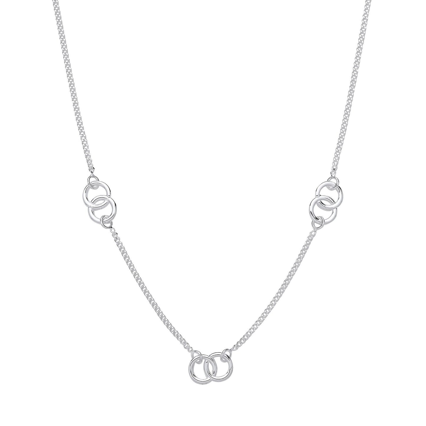 Silver Entwined Circles 17" Necklace - Fine Necklace - Certified Authentic - Swiss Made – Luxury Jewellery by Imperial