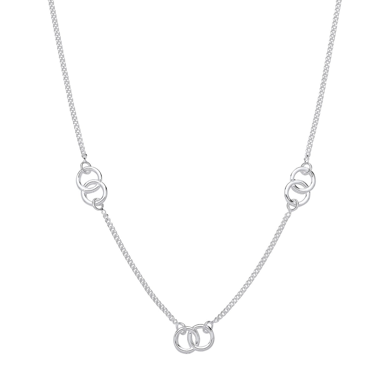 Silver Entwined Circles 17" Necklace - Fine Necklace - Certified Authentic - Swiss Made – Luxury Jewellery by Imperial