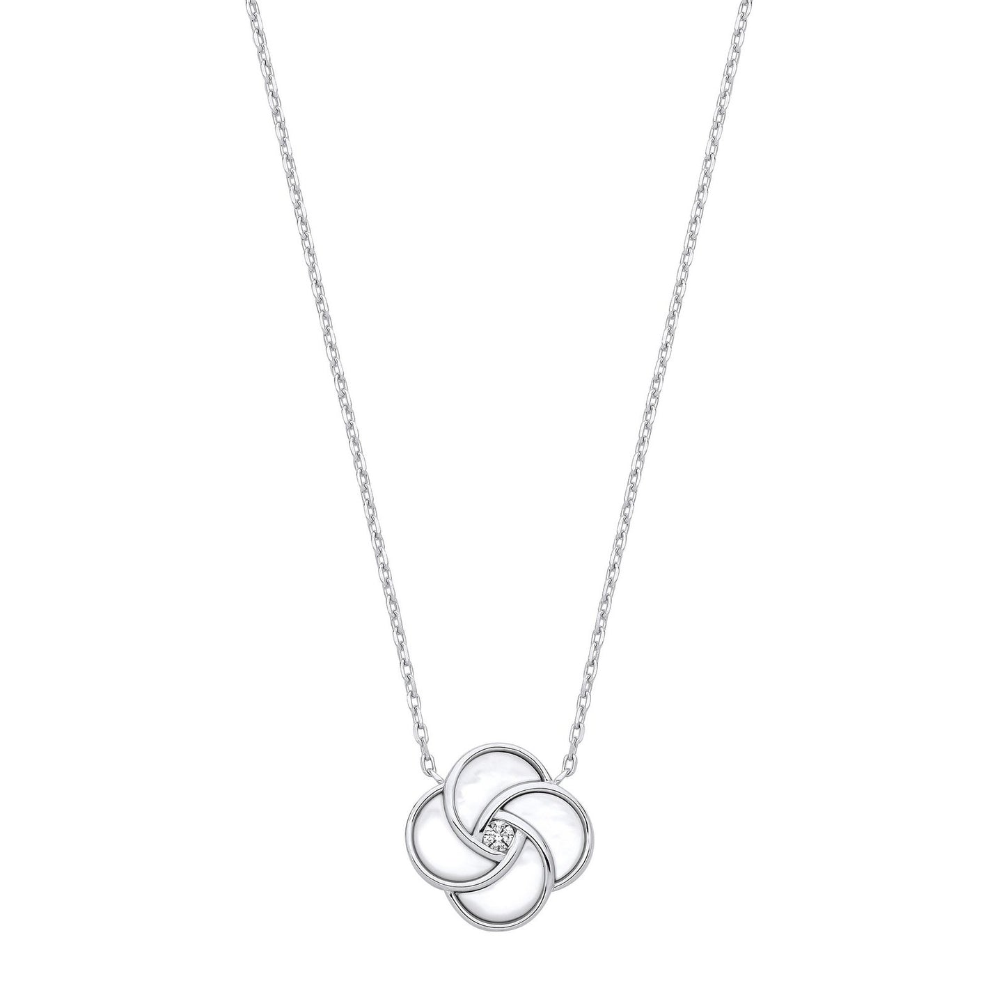 Silver White Shell Swirl Necklace - Fine Necklace - Certified Authentic - Swiss Made – Luxury Jewellery by Imperial Ti