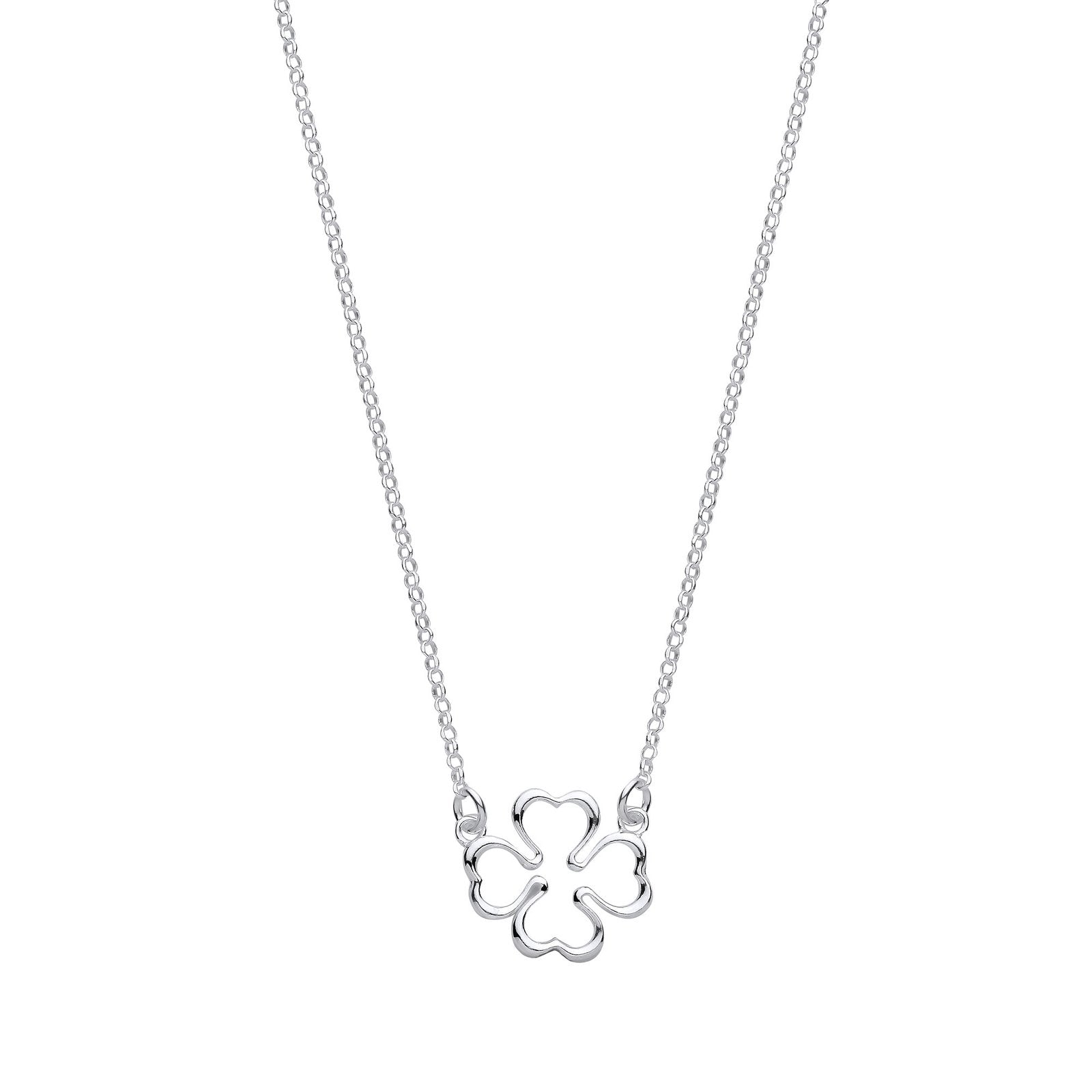 Silver Four Leaf Clover Pendant Chain - Fine Necklace - Certified Authentic - Swiss Made – Luxury Jewellery by Imperia