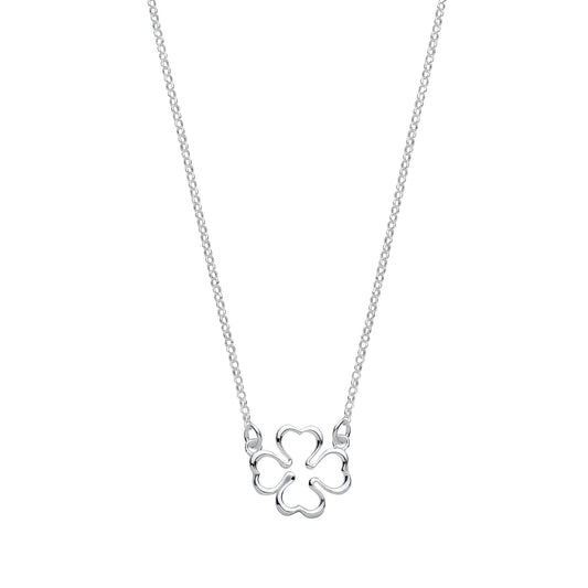 Silver Four Leaf Clover Pendant Chain - Fine Necklace - Certified Authentic - Swiss Made – Luxury Jewellery by Imperia