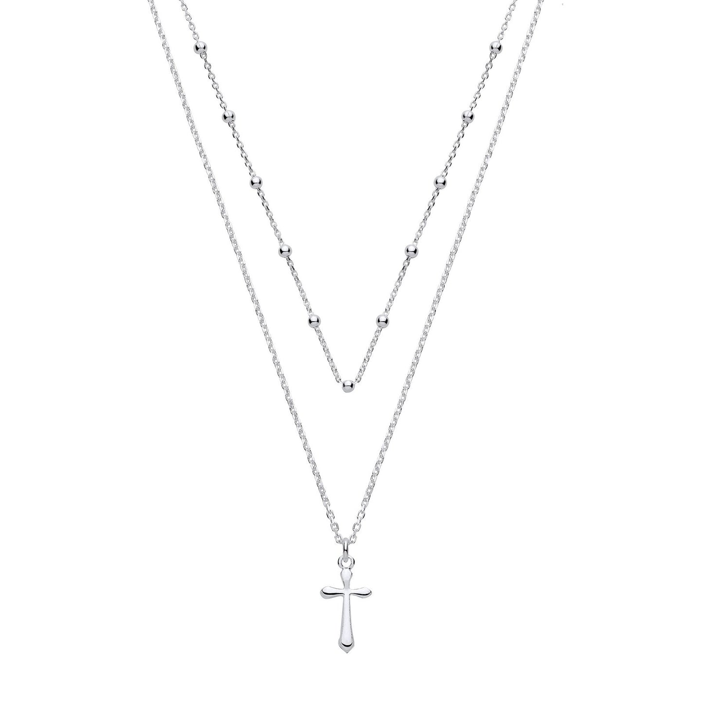 Silver Two Chains 16"/ 18" with Cross Pendant - Fine Necklace - Certified Authentic – Luxury Jewellery by Imperial Tim