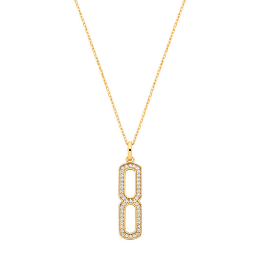 Silver 18ct Yellow Gold Plated Necklace with Cubic Zirconia Paper Clip Drop Pendant - Fine Ne – Luxury Jewellery by Im