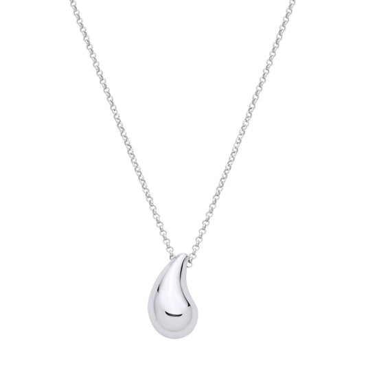 Silver Teardrop Pendant Chain 16" - Fine Necklace - Certified Authentic - Swiss Made – Luxury Jewellery by Imperial Ti