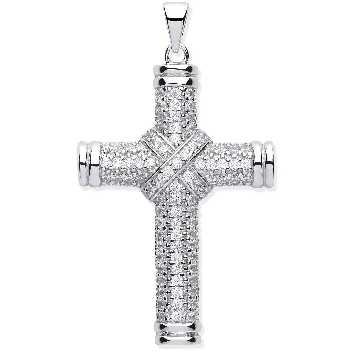 Silver Fancy Cubic Zirconia Kiss Cross - Luxury Watch - Certified Authentic - Swiss Made – Luxury Watch by Imperial Ti