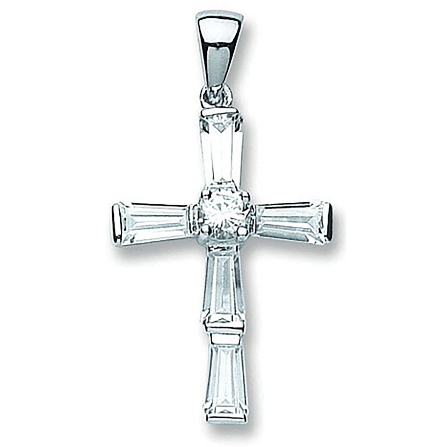 Silver Fancy Cubic Zirconia Cross - Luxury Watch - Certified Authentic - Swiss Made – Luxury Watch by Imperial Time UK