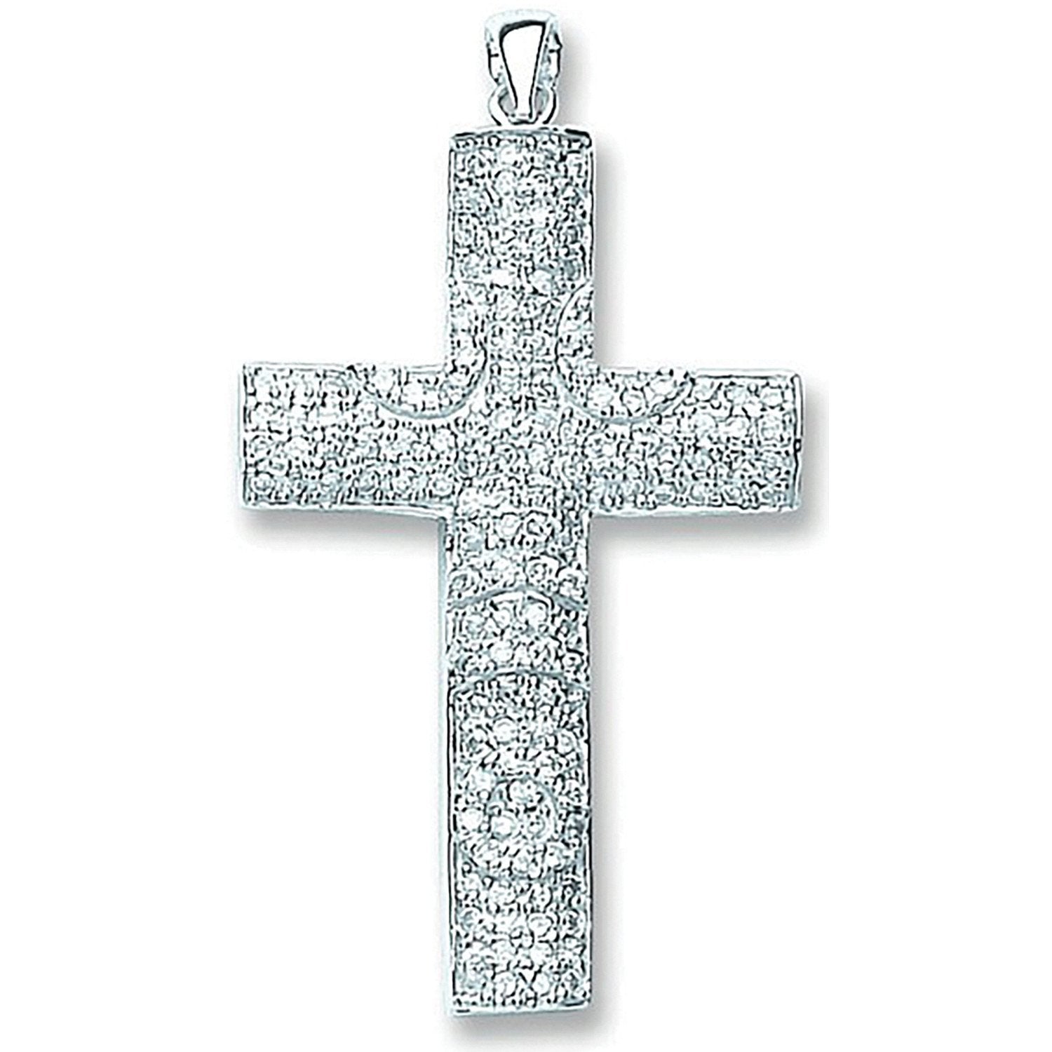 Silver Pave Set Cubic Zirconia Cross - Luxury Watch - Certified Authentic - Swiss Made – Luxury Watch by Imperial Time
